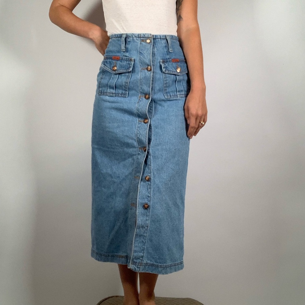 Vintage 1990s Denim Button Down Skirt